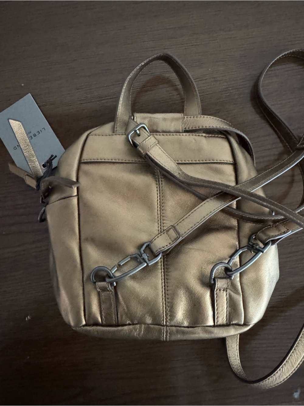 Liebeskind Metallic Bronze Mini Backpack - Picture 2 of 4